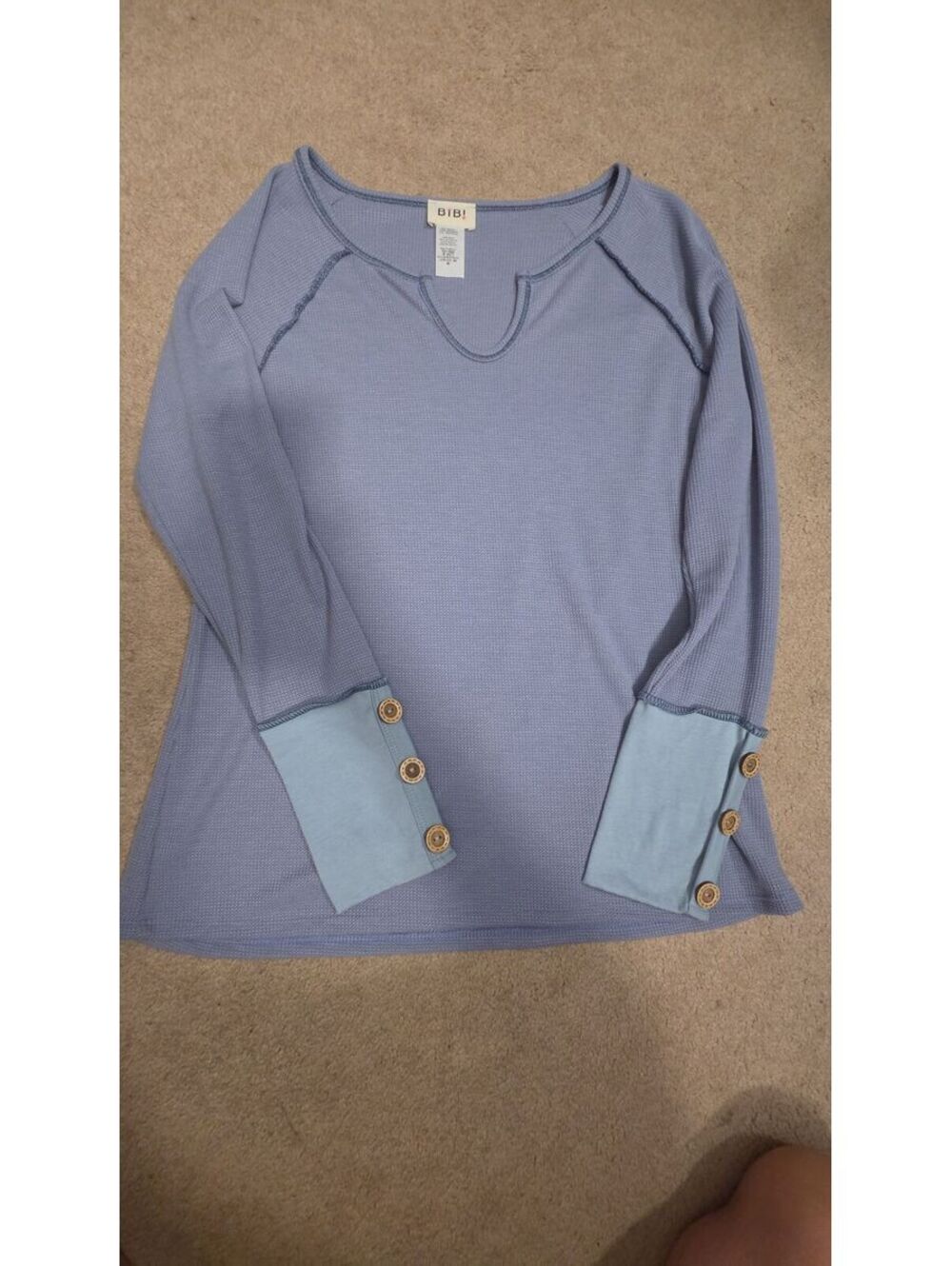 BIBI NWOT blue waffle knit Size medium